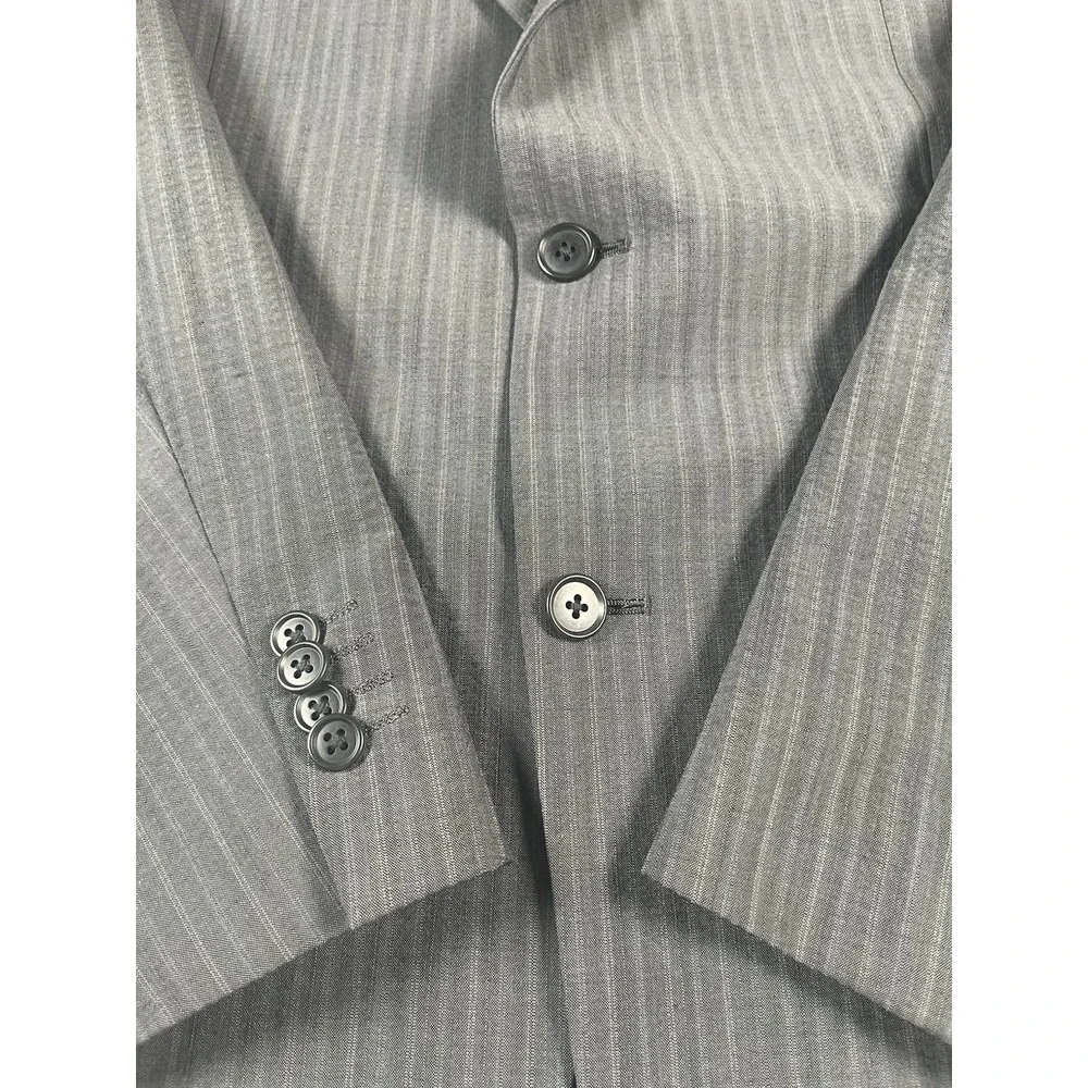 Theory Blazer Jacket Wool Polyseter Lycra Mens‎ Grayish Blue Long Sleeve Size 44
